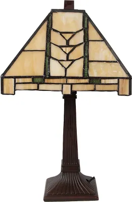Produktbild von Clayre & Eef Tiffany Tischlampe 23x23x38 cm Beige Glas