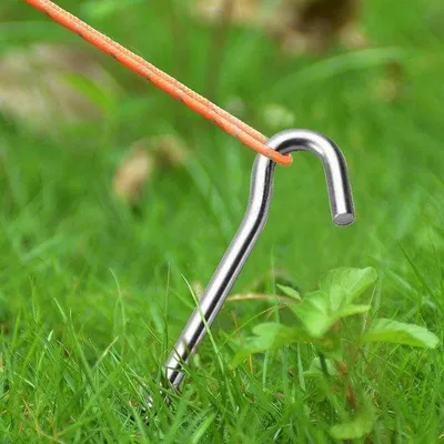 Image de Piquets de tente en acier de 23 cm, 4,5 mm, galvanisés et courbés