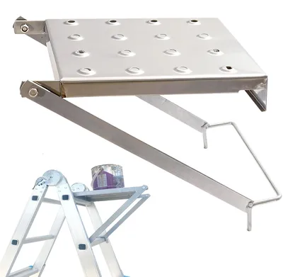 Imagen del producto de Escalera de trabajo de acero inoxidable: robusta y antideslizante, con capacidad de carga de hasta 150 kg