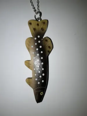 Produktbild von Kette mit Holzanhänger Hecht, Ketten Modeschmuck Tiere Tier Fisch