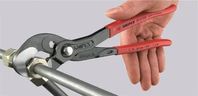 Produktbild von Knipex Schraubzange Kopf poliert, Griffe mit rutschhemmenden - 87 41 250 SB