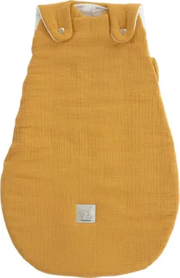 Produktbild von Träumeland Ganzjahres Schlafsack Baumwoll Musselin senfgelb Größe 80/86