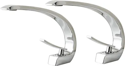 Produktbild von 2× Auralum Waschbeckenarmatur Wasserfall Waschbeckenarmatur aus verchromtem Messing. Elegantes Design