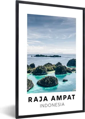 Produktbild von MuchoWow® Gerahmtes Poster Indonesien - Meer - Insel 40x60 cm - Poster mit Schwarzem Bilderrahmen Wandposter Rahmen Foto Bilder - Papierdruck - Wandbilder