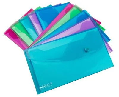 Produktbild von Aktenmappen mit Aufdruck "Eco GRS Recycled", verschiedene Farben, DL, PP, RAPESCO 1844