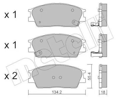 Produktbild von METELLI Bremsbeläge Satz Vorne Bremsklötze für KIA Soul III (SK3) 22-1374-0