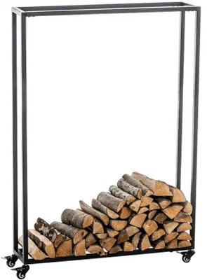 Imagen del producto de Soporte para leña Hetta, 25x80x150 cm, color negro