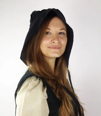 Produktbild von Mittelalter-Bundhaube Schwarz "Claire"
