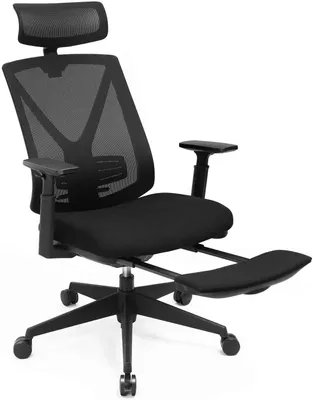 Zdjęcie produktu dla Ergonomiczne Krzesło Biurowe Z Podnóżkiem, Krzesło Biurkowe Z Podparciem Lędźwiowym, Regulowany Zagłówek I Podłokietnik, Regulac