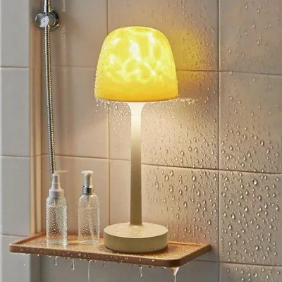 Zdjęcie produktu dla Wodoodporna lampa LED do łazienki – lampa projekcyjna do łazienki – z 16 wzorami zorzy polarnej – 6000 mAh – wodoodporna lampa stołowa – z obsługą dotykową i pilotem – nadaje się do oświetlenia łazienki