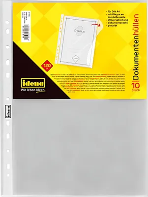 Produktbild von Idena Dokumentenhülle A4 10 Stück, genarbt, 120µ