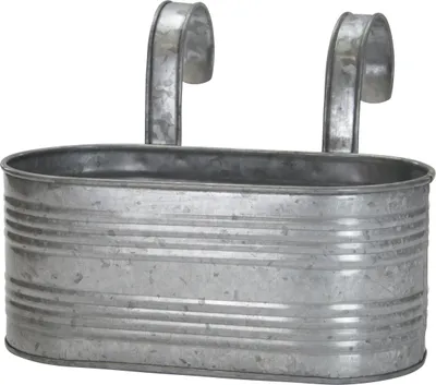 Produktbild von Balkonkasten mit Henkel silber verzinkt - 30 x 25 x 23 cm - Balkonhänger Balkontopf