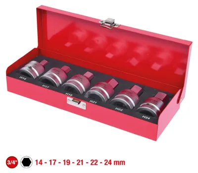 Obrázok produktu pre KS TOOLS 3/4" Kraft-Bit-Stecknuss-Satz 6-tlg 14-24mm 515.0000