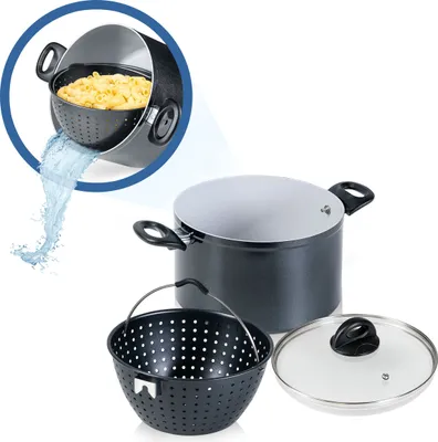 Produktbild von Genius Cerafit Magic Pot Topf mit Siebeinsatz Kochtopf Ø 24 cm Set 3-tlg; A24662