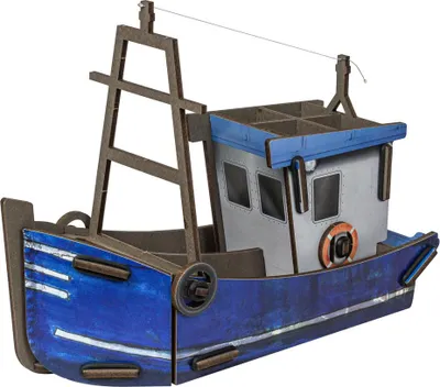 Produktbild von Werkhaus Stecksystem Stiftebox Fischkutter mit 6 Fächern 17x23x10 cm
