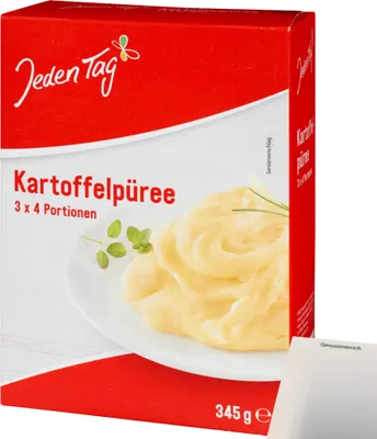 Produktbild von Jeden Tag Kartoffelpüree 12 Portionen (345g Packung) + usy Block
