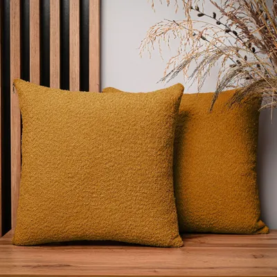 Obrázek produktu pro MG Design, sada 2 povlaků na polštáře, 45 x 45 cm, barva měď – s zipem, jemně tkané s příjemnou texturou, snadno se udržují