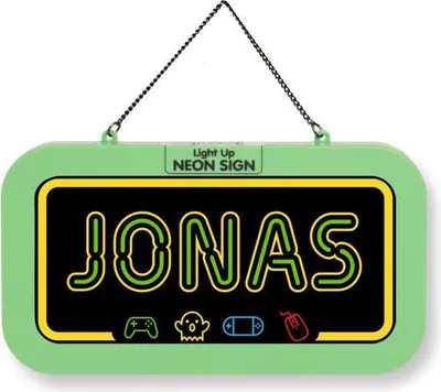 Produktbild von LED Leuchtschild Neonschild mit Namen , Leuchtende Wanddekoration mit Batterie, 18,7x10,3x1,6cm -  Jonas