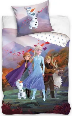 Produktbild von Baumwoll-Bettwäscheset 160x200 FROZEN Anna und Elsa