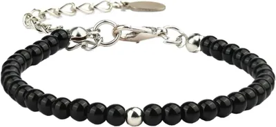 Productafbeelding van Obsidiaan Armband - Natuursteen Sieraad - Energie Balans - Verstelbaar Ontwerp - 6mm Kralen - Zwart
