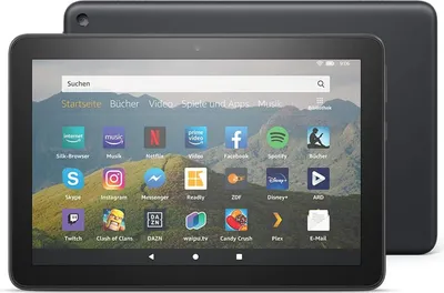 Produktbild von Amazon Fire HD 8, 20,3 cm (8"), 1280 x 800 Pixel, 64 GB, 2 GB, 2 GHz, Schwarz