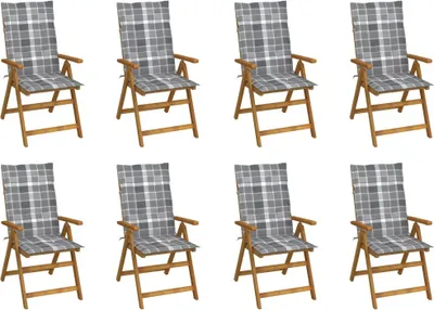 Produktbild von Maison Exclusive - Klappbare Gartenstühle mit Kissen 8 Stk. Massivholz Akazie