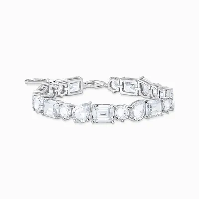 Produktbild von Thomas Sabo Armband Uni Tennisarmband mit weißen Steinen in drei Schliffarten Silber Weiß A2140-051-14