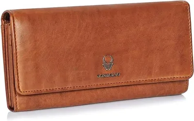 Produktbild von DONBOLSO Geldbörse Florenz aus gewaschenem Echtleder mit RFID- & NFC-Schutz, Vintage Nappa Portemonnaie Groß, 15 Kartenfächer,Münzfach, Reißverschluss