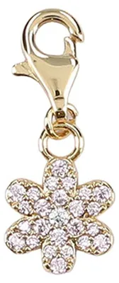 Produktbild von Depesche 11785-103 Charms Express yourself - Anhänger für Halsketten und Armband, rosa Blüte, vergoldet, als kleines Geschenk