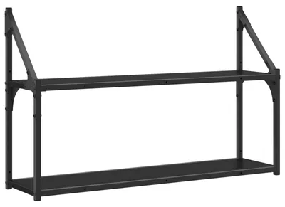 Zdjęcie produktu dla Półka ścienna Do montażu na ścianie Czarny dąb 80 x 21 x 51 cm
