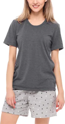 Produktbild von Merry Style Damen Schlafanzug Zweiteiler Pyjama Kurz aus Baumwolle Pyjama Set MS10-177 (Dunkelmelange/Grau, XXL)