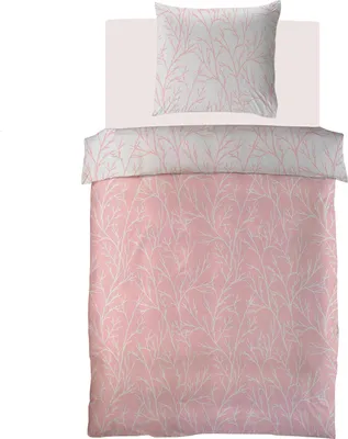 Produktbild von Brielle Mako Satin Wendebettwäsche Set 100 % Baumwolle/Fadenzahl 220  mit Reißverschluss 2-teilig  Deckenbezug 140 x 200 cm Kissenbezug 65 x 65 cm Rosa Grau