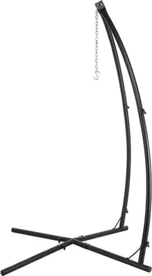 Image de Support pour chaise suspendue type C/type X – Réglable 210 cm – Structure en acier massif – Intérieur et extérieur – Avec crochet – Pour chaise suspendue, chaise longue ou fauteuil à bascule