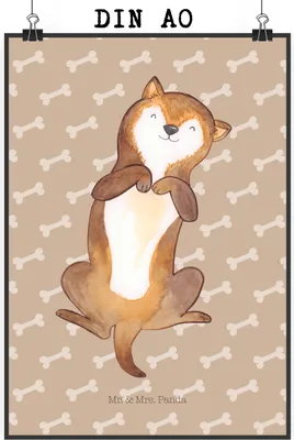 Produktbild von Mr. & Mrs. Panda Bild Hund Streicheln DIN A0 - Hundeglück - Geschenk, Sprüche, kunstposter, Plakat, wanddeko, Süß, drucke, Wandbild, Kraulen, Bauch, Hunde