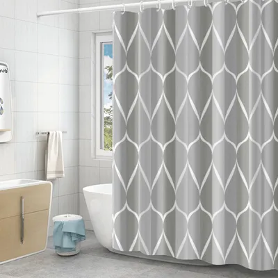 Produktbild von Duschvorhang 180x200cm Wasserdicht Badewannenvorhang Anti Schimmel Wannenvorhang mit Ringe