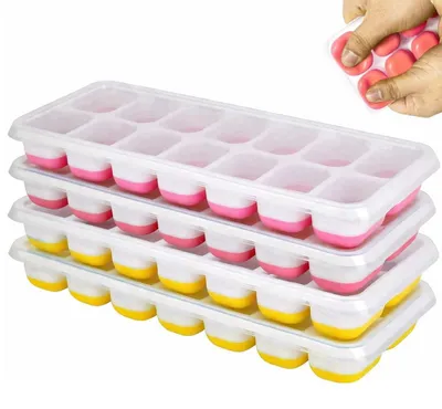 Produktbild von Silikon-Eiswürfelform mit Deckel, 4 Stück, BPA-frei