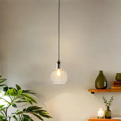 Immagine prodotto di Lampada a sospensione paralume in vetro arancione Ø 18 cm E27 lampada a sospensione per tavolo da pranzo