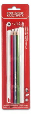Immagine prodotto di Matita di grafite Koh-i-noor esagonale n. 1, 2, 3 set 3 pezzi