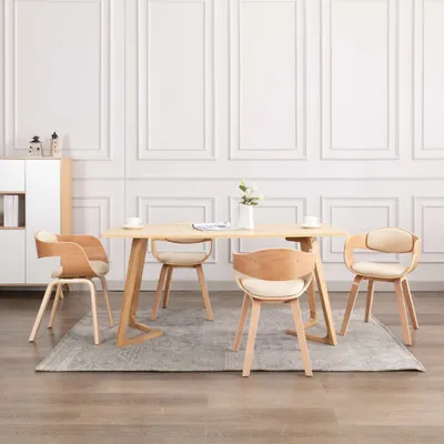 Produktbild von Design Esszimmerstühle 4 Stk. Bugholz und Kunstleder, Esszimmerstühle 2024 Neu