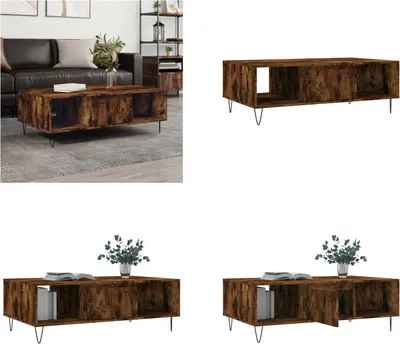 Produktbild von vidaXL Couchtisch Räuchereiche 104x60x35 cm Holzwerkstoff - Couchtisch - Couchtische - Couchtisch Niedrig - Tisch