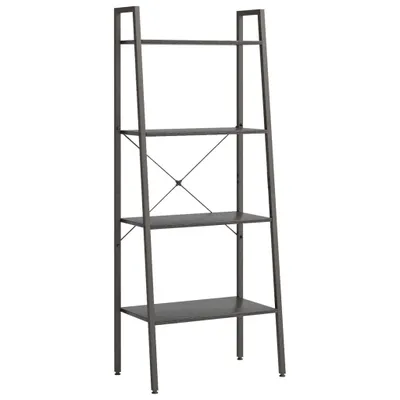 Obrázok produktu pre 4-poschodová rebríková polica čierna 56x35x140 cm