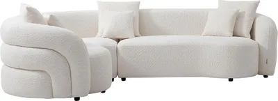 Produktbild von Ecksofa links - Stoff - Weiß - LAPIOTA von Maison Céphy