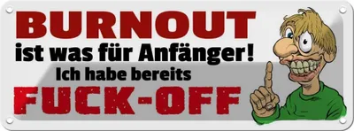 Produktbild von vianmo Blechschild 10x27 cm Burnout ist für Anfänger Dekoration Spruch Zitat