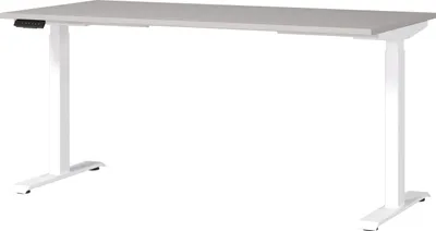 Schreibtisch höhenverstellbar 160x120x80 cm Kaschmir/Weiß