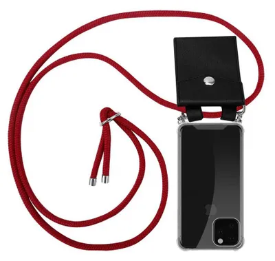 Produktbild von Cadorabo Schutzhülle für Apple iPhone 11 PRO MAX Hülle in Rot Handy Kette Kordel abnehmbares Etui