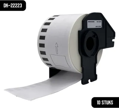 Immagine prodotto di Rotolo di etichette da 50 mm x 30,48 m, con stampa continua in nero su bianco, in carta, per la stampa di etichette