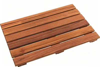 Image de Tapis de douche en teck, 50,8 x 33 cm, antidérapant, pour salle de bain