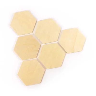Produktbild von Graine Holz-Sechsecke – 6 Stück