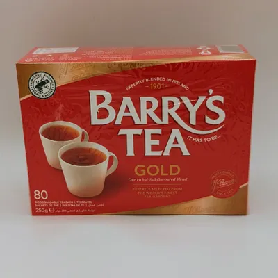 Produktbild von Barry's Tea Gold Blend Kräftiger Irischer Schwarztee 80 Teebeutel 250g