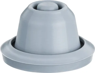 A close-up studio shot of a gray rubber seal for a pressure cooker.